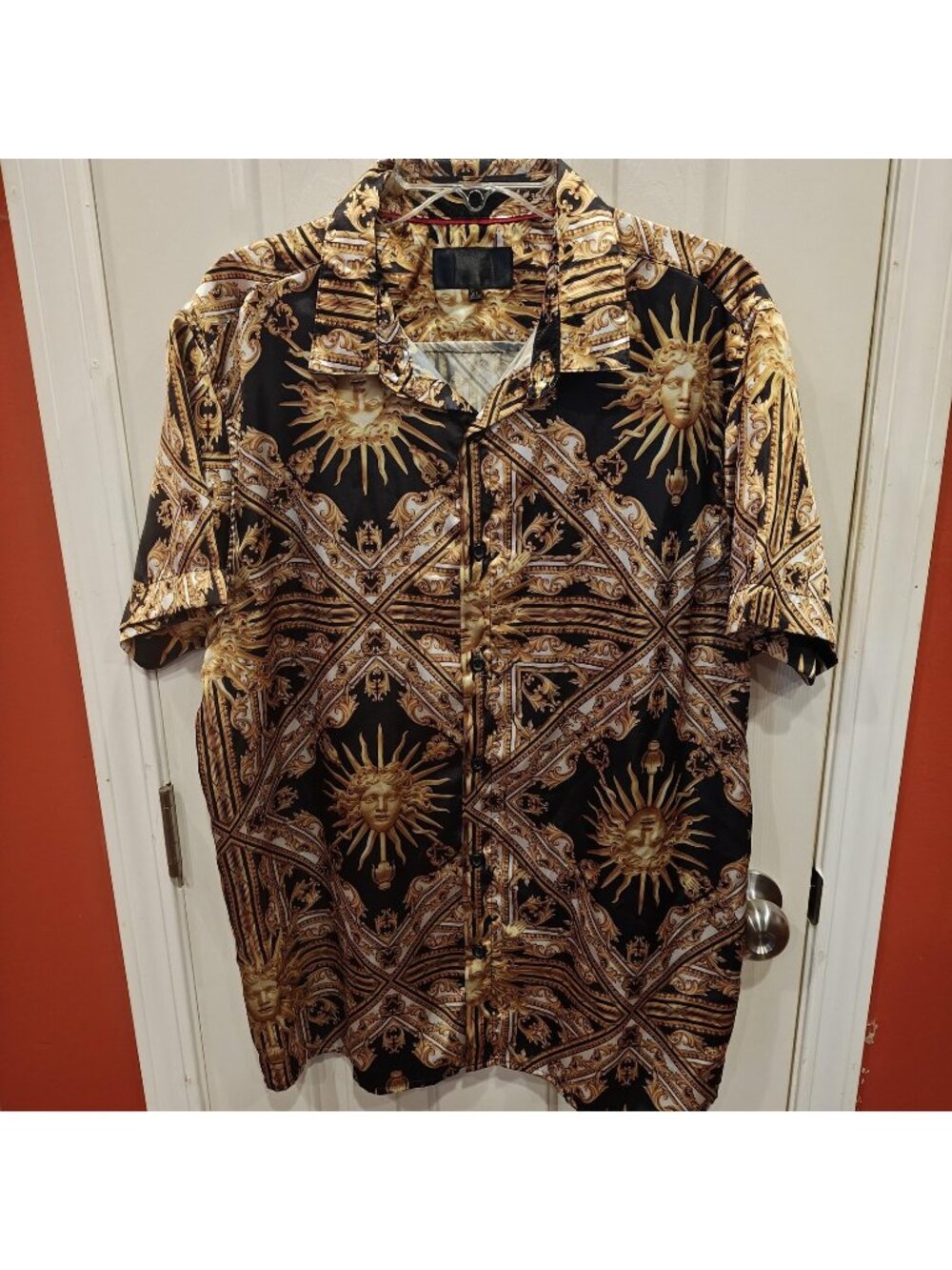Baroque Gold by Drill Clothing Co Shirt Mens XL Gold Sun King Button Up Italian